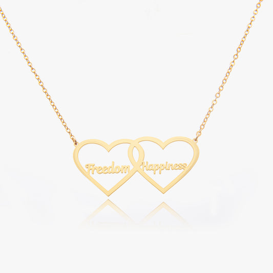 Two Hearts Name Necklace