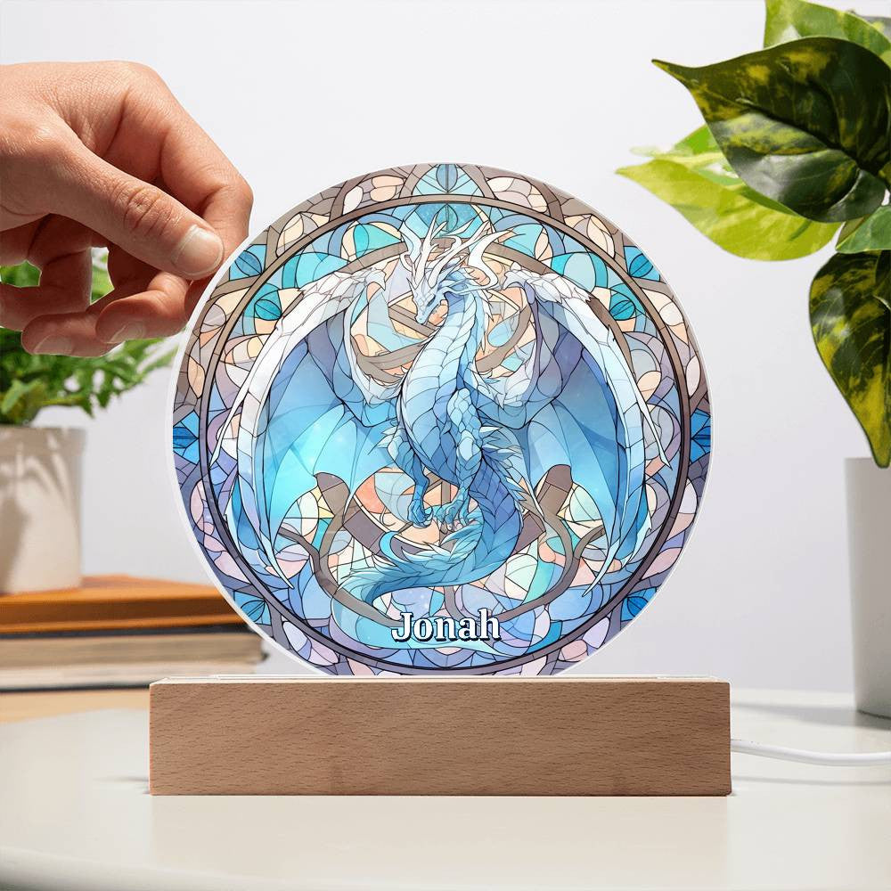 Dragon Stained Glass Acrylic Plaque and Nightlight