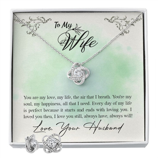 To My Wife | Always Will | Love Knot Earring & Necklace Set