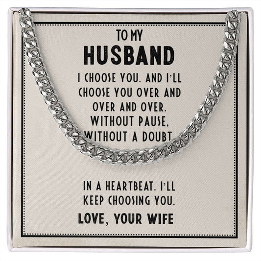 To My Husband | Without a Doubt | Cuban Link Chain Necklace