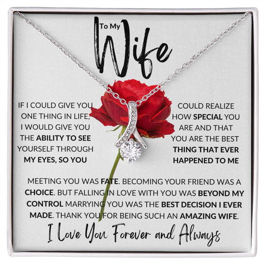 To My Wife | The Best Rose White | Alluring Beauty Necklace