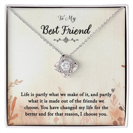 To My Bestfriend | I Choose You | Love Knot Necklace