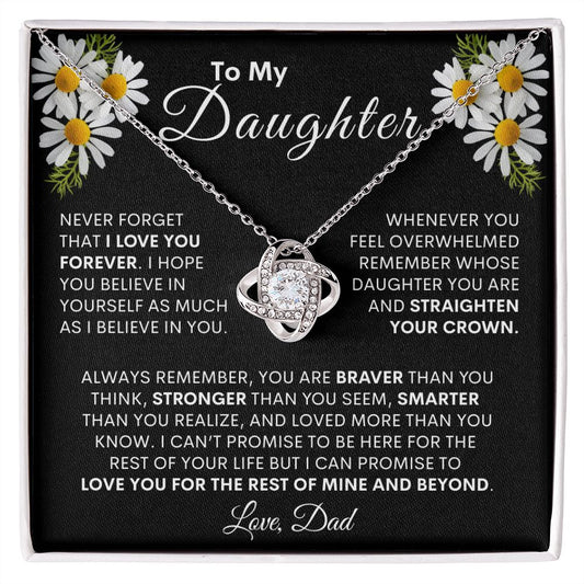 To My Daughter | Daisies | Love Knot Necklace
