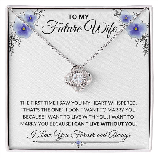 To My Future Wife | My Heart Whispered-PurpleFlower | Love Knot Necklace