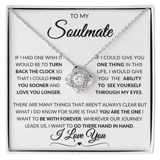 To My Soulmate | Hand | Love Knot Necklace