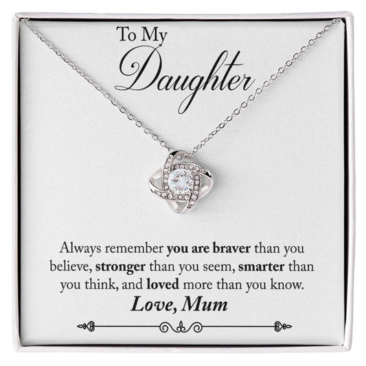 To My Daughter | Always Remember Love Mum |  Love Knot  Necklace