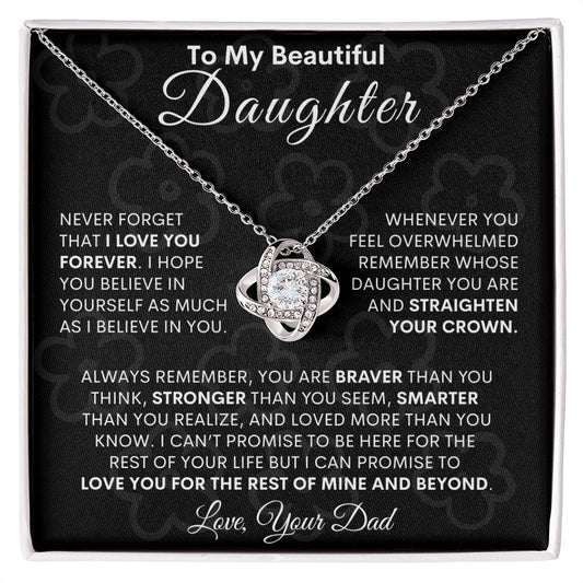 To My Daughter | I Love You Forever | Love Knot Necklace