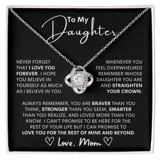 To My Daughter | Love You For The Rest | Love Knot Necklace