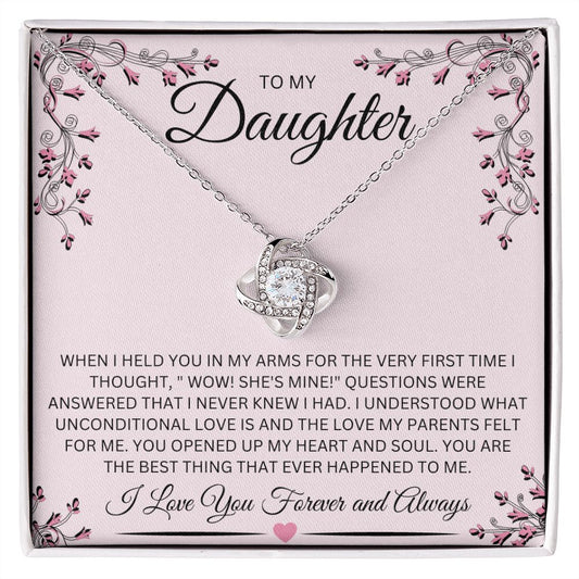 To My Daughter | When I Held You | Love Knot Necklace