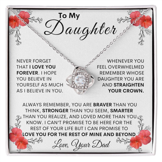 To My Daughter | Poppies | Love Knot Necklace