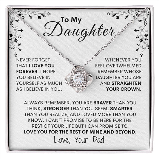 To My Daughter | Always Remember | Love Knot Necklace