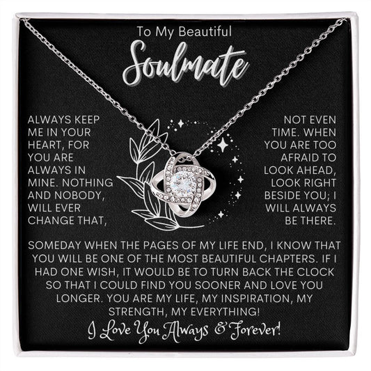 To My Soulmate | Always Keep Me In Your Heart | Love Knot Necklace