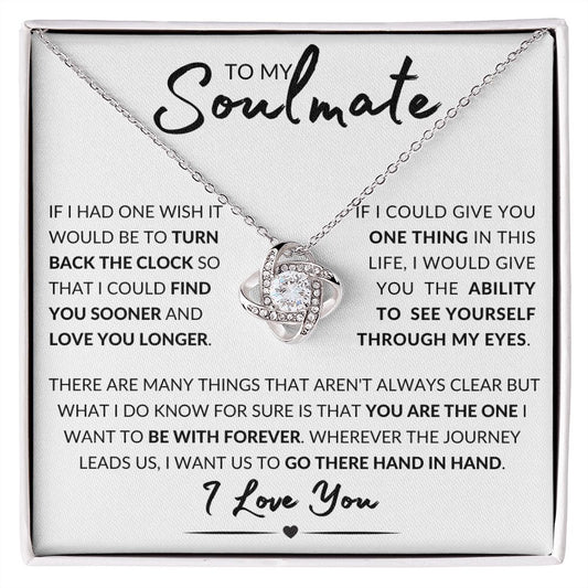 To My Soulmate | Hand in Hand | Love Knot Necklace