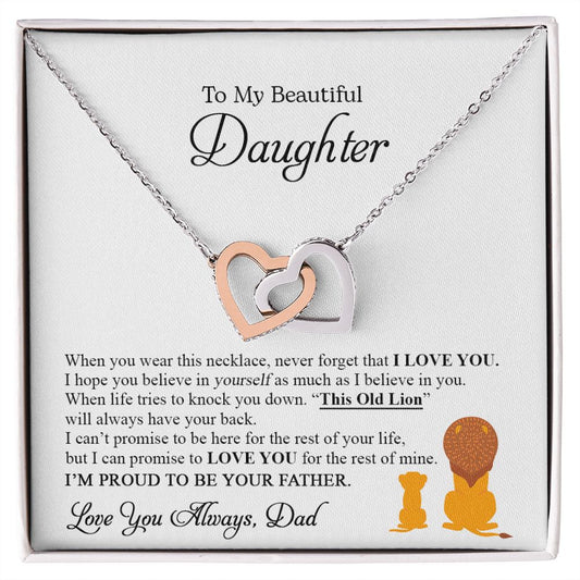 My Beautiful Daughter - Interlocking Hearts Necklace