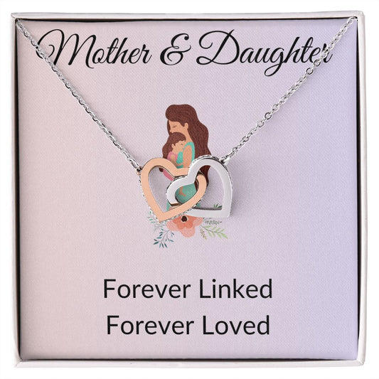 Mother & Daughter | Forever Linked | Interlocking Hearts Necklace