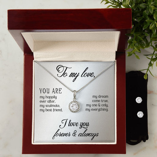 To My Love | Happily Ever After | Eternal Hope Necklace and Cubic Zirconia Earring Set