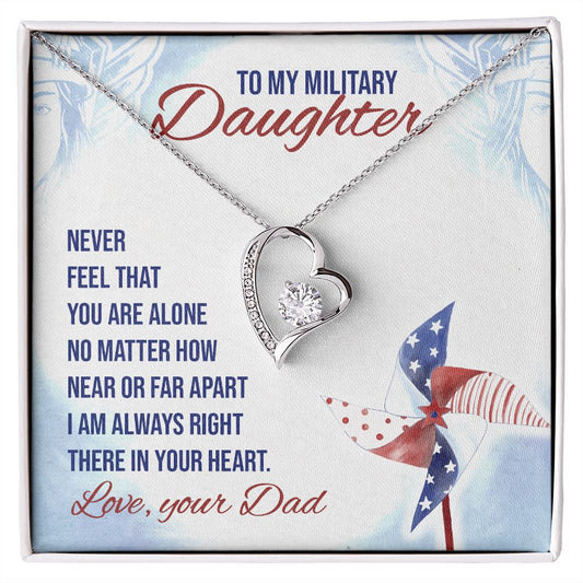 To My Military Daughter | NEVER FEEL | Forever Love Necklace