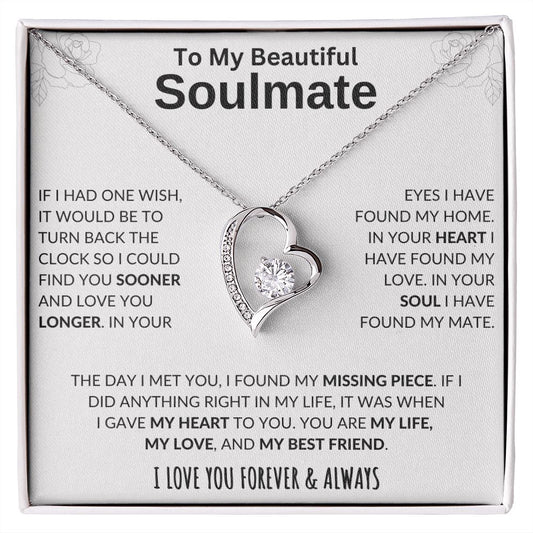 To My Soulmate | Missing Piece Gray | Forever Love Necklace