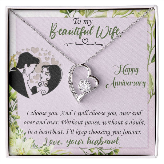 Beautiful Wife Anniversary | I Choose You | Forever Love Necklace