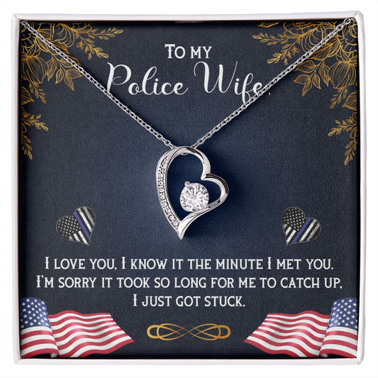 To My Police Wife | I Love You | Forever Love Necklace
