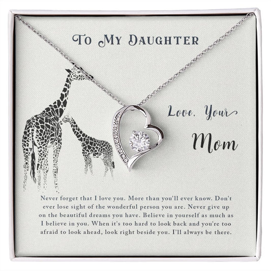 To My Daughter | Never Forget | Forever Love Necklace