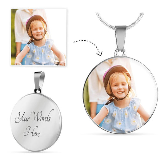 Personalized Photo Necklace - Add Your Own Picture and Engraving