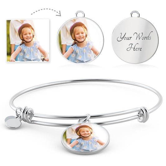 Personalized Bangle - Add Your Picture and Engraving