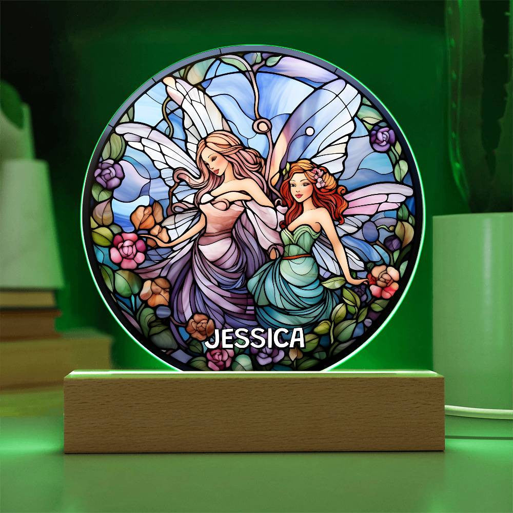 Personalized Fairies Stained Glass NightLight