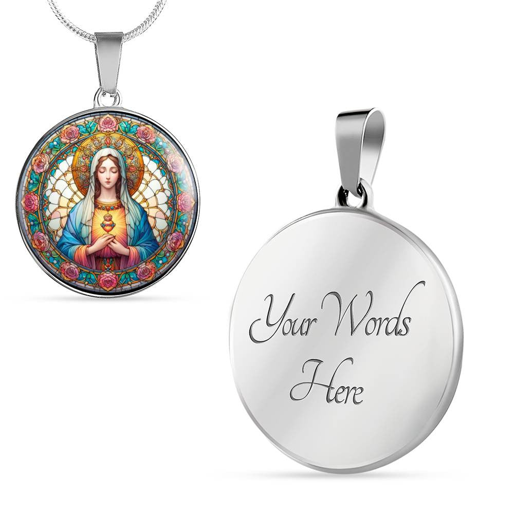 Floral Virgin Mary Necklace