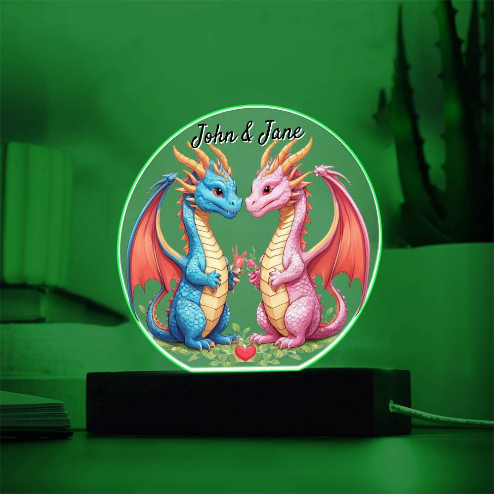 Him & Her Dragon Love Plaque