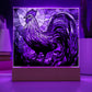 Rooster Stained Glass Style Acrylic Square Plaque