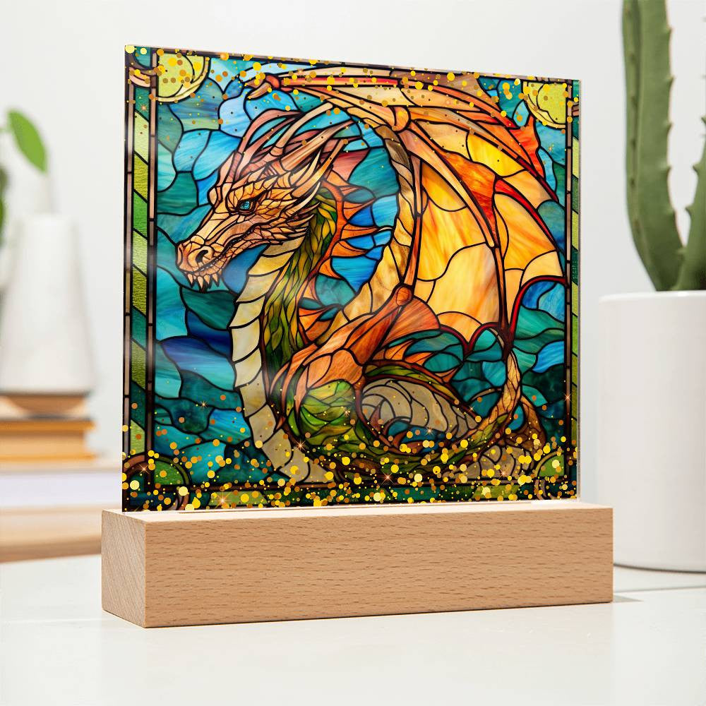 Suncatcher Dragon Plaque and LED Light