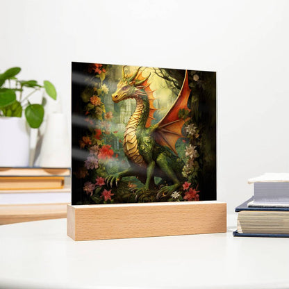 Fantasy Dragon Plaque and LED Light