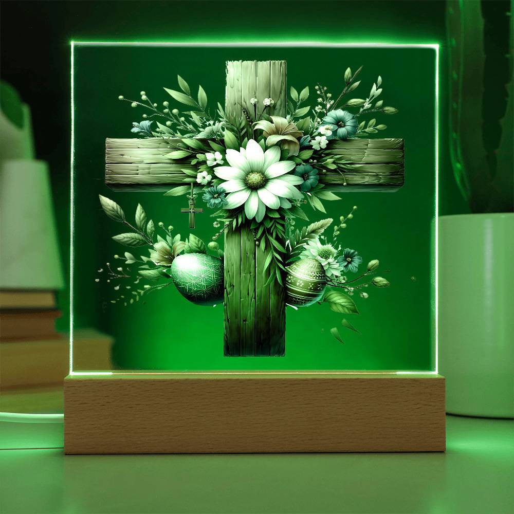 Catholic Cross Easter Plaque