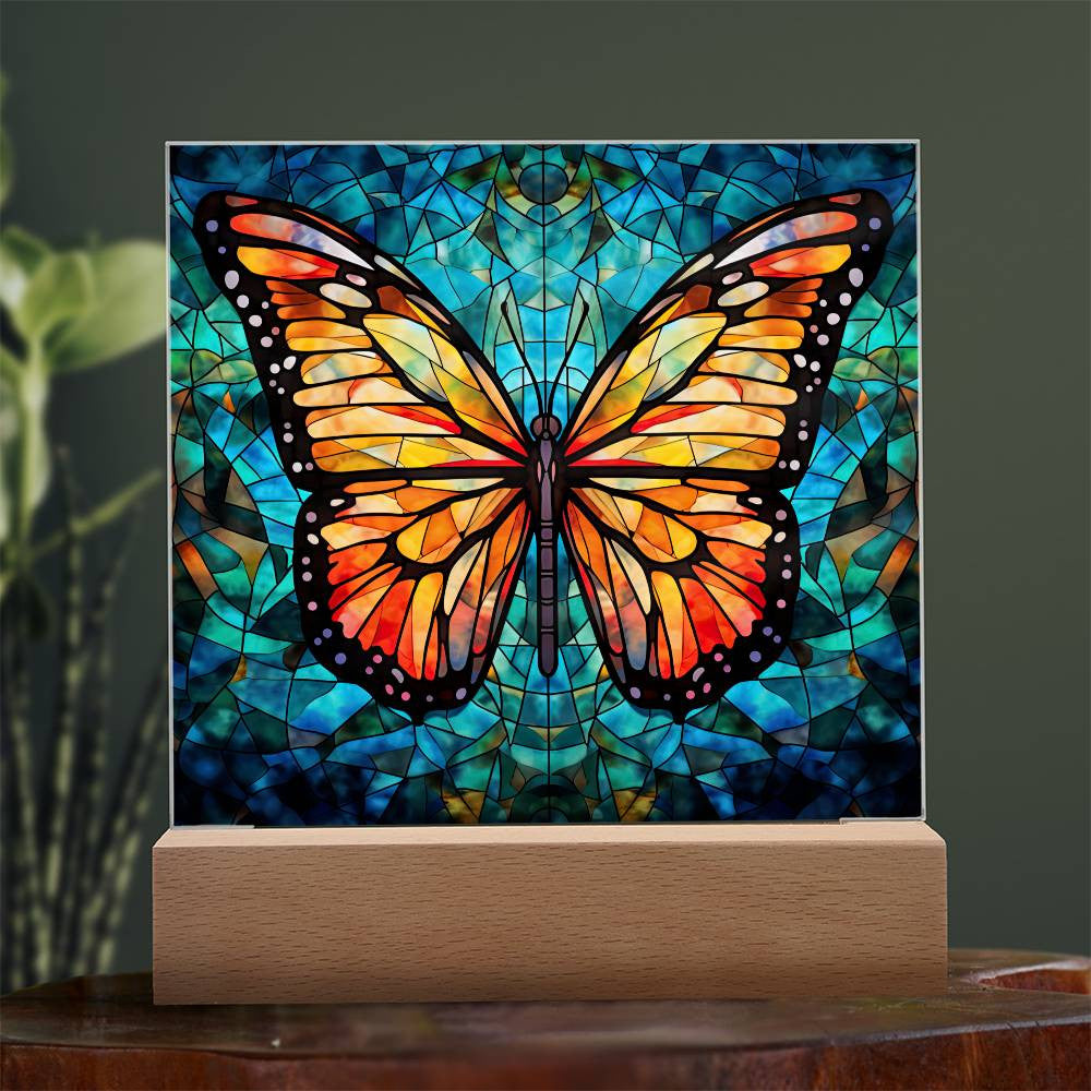 Stained Glass Butterfly Acrylic Plaque