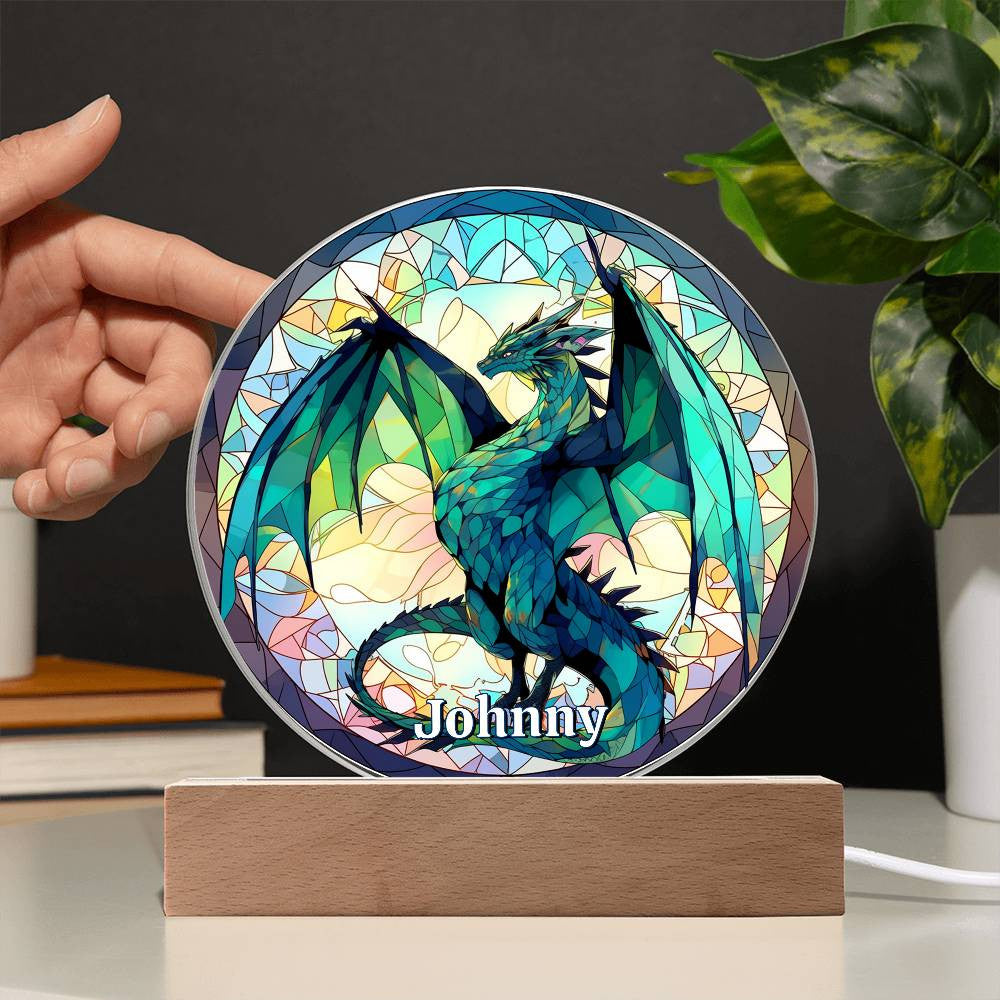 Stained Glass Dragon Plaque and Nightlight