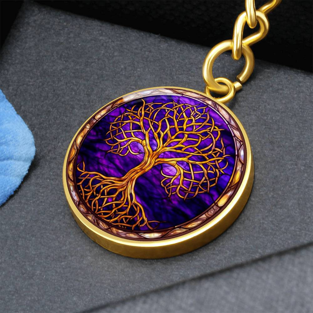 Personalized Gold Tree of Life Keychain or Necklace