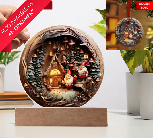 3D Christmas Gnomes Plaque and Ornament