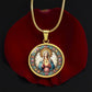 Personalized Faux Stained Glass Virgin Mary Necklace