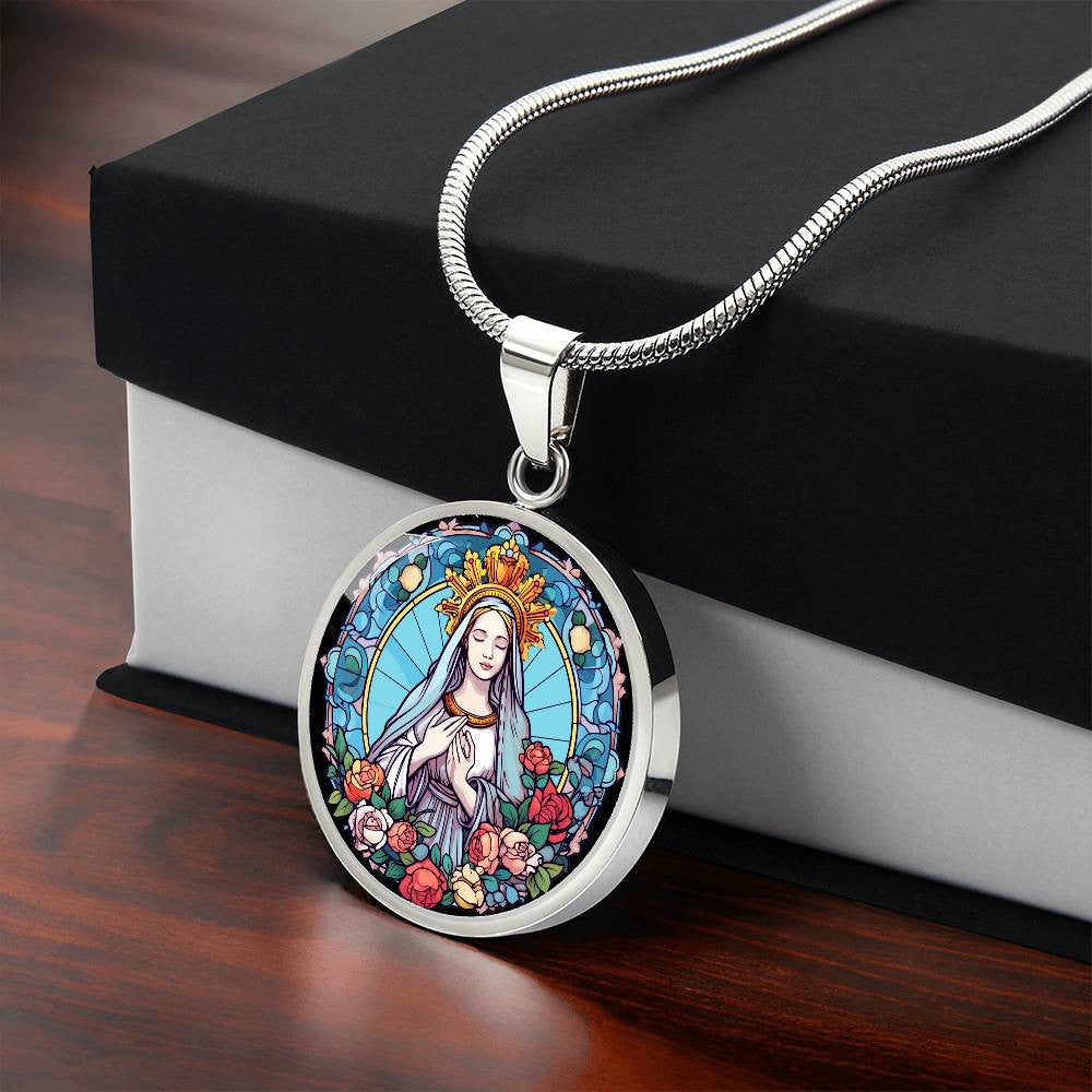 Personalized Catholic Statue Medallion Necklace