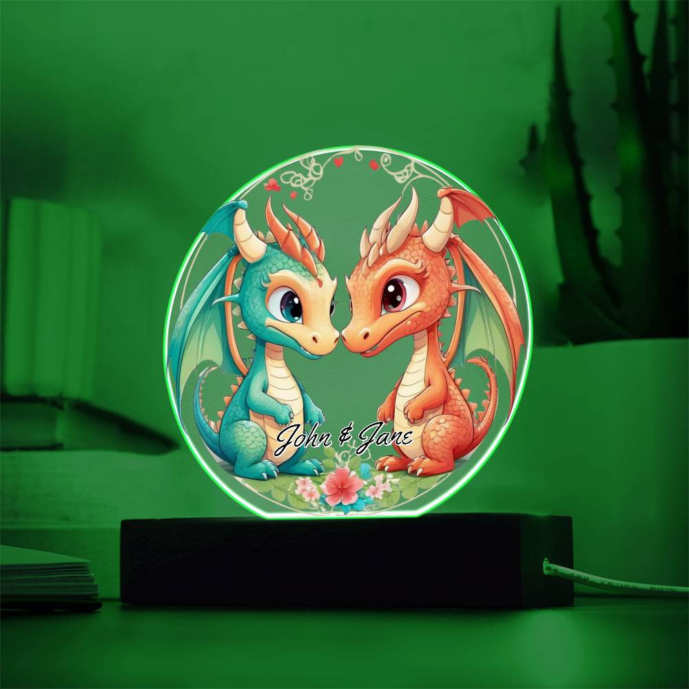 Dragon Love Night Light Plaque