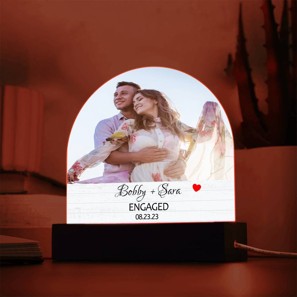 Personalized Engaged Dome Plaque