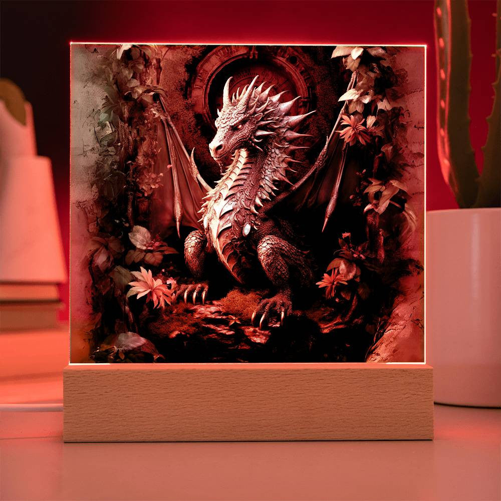 Fantasy Dragon Lover LED Light and Plaque