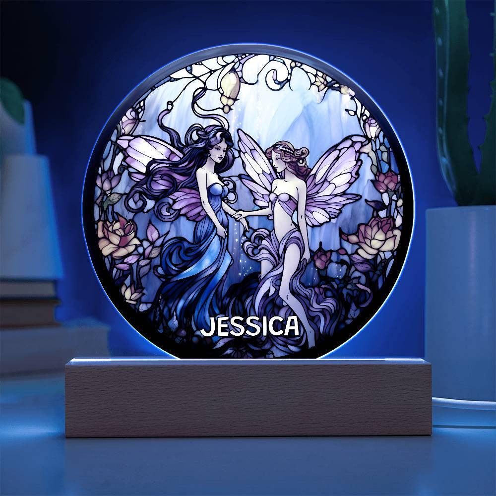 Personalized Stained Glass Fairy Night Light