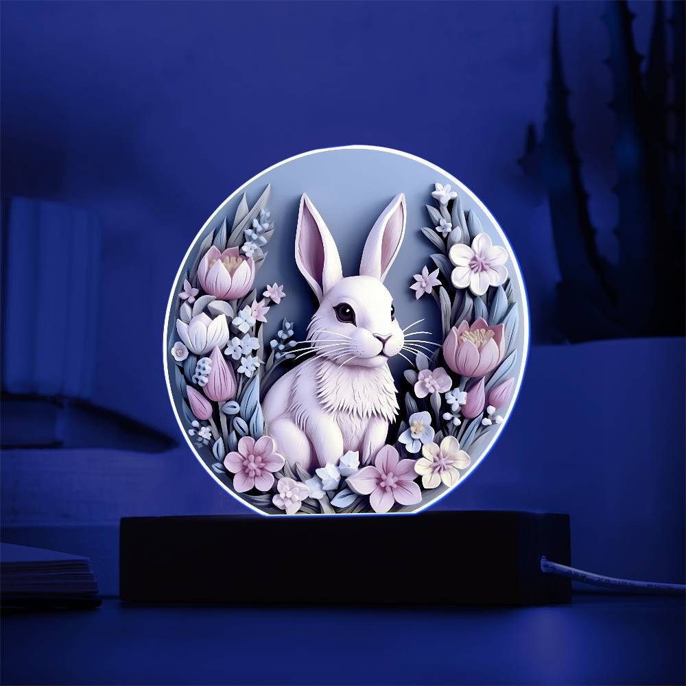 Personalized 3D Look Hoppy Easter Bunny Rabbit Night Light Plug In