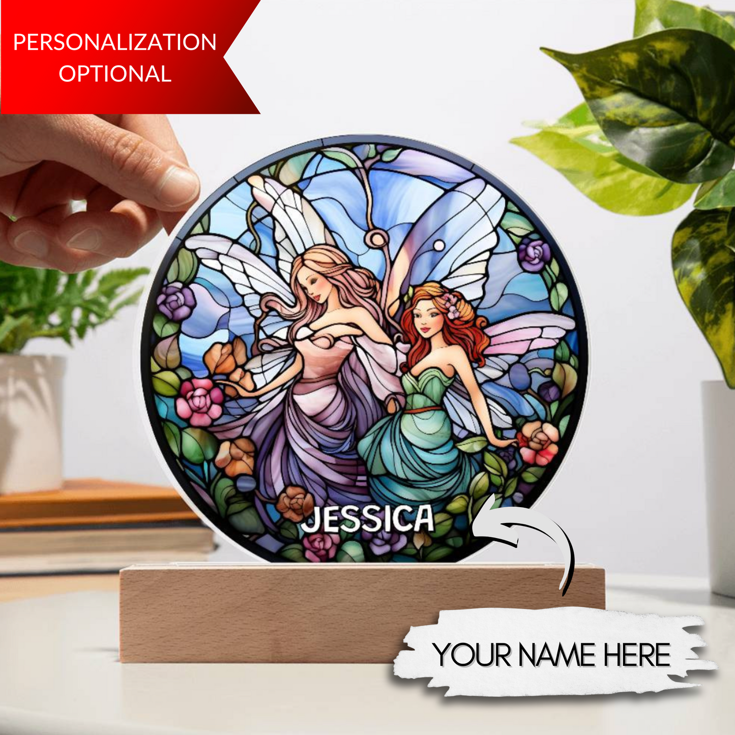 Personalized Fairies Stained Glass NightLight