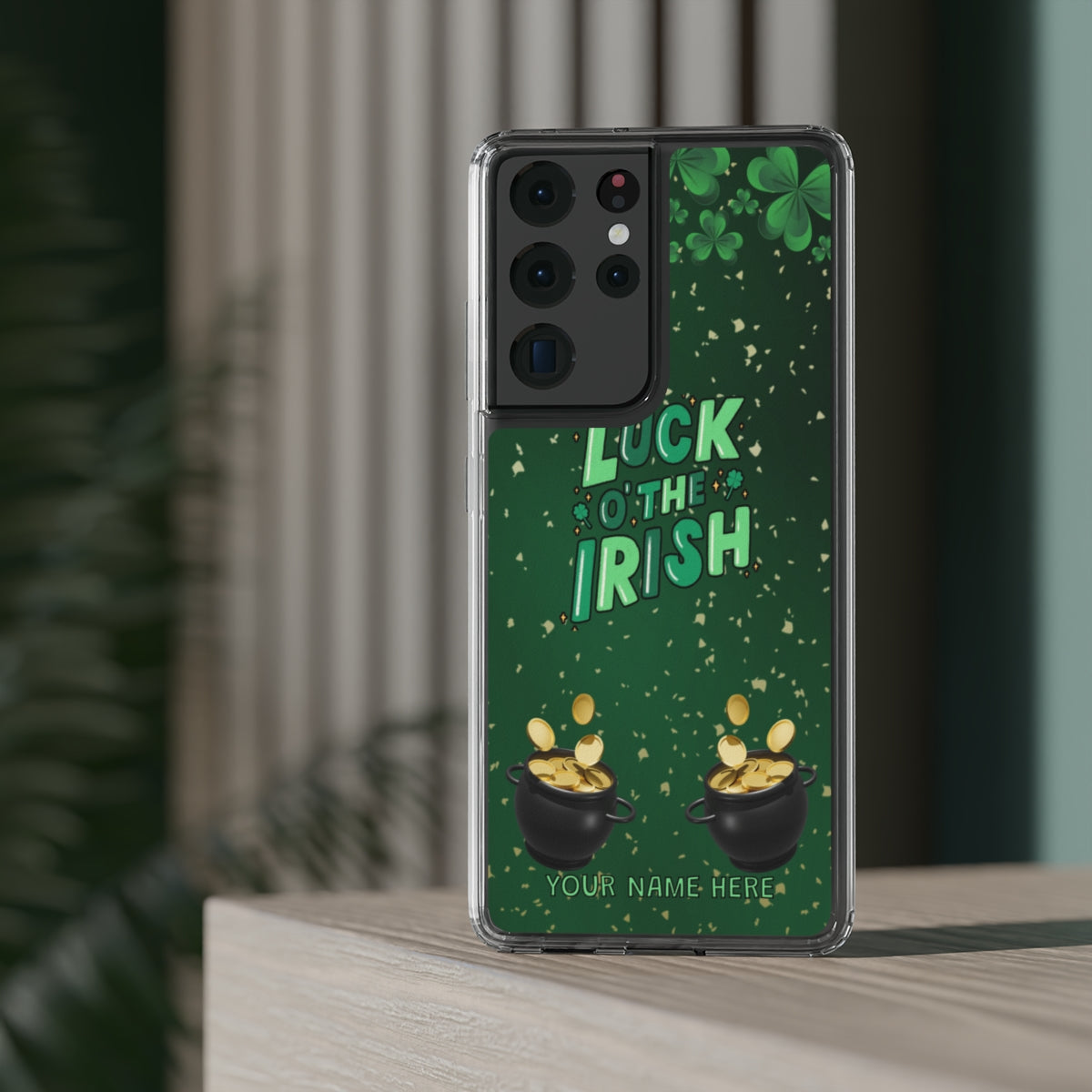 Personalized Luck of the Irish Clear Phone Case - Samsung Galaxy 21 - s22 Ultra, iPhone 11 - 14 Pro