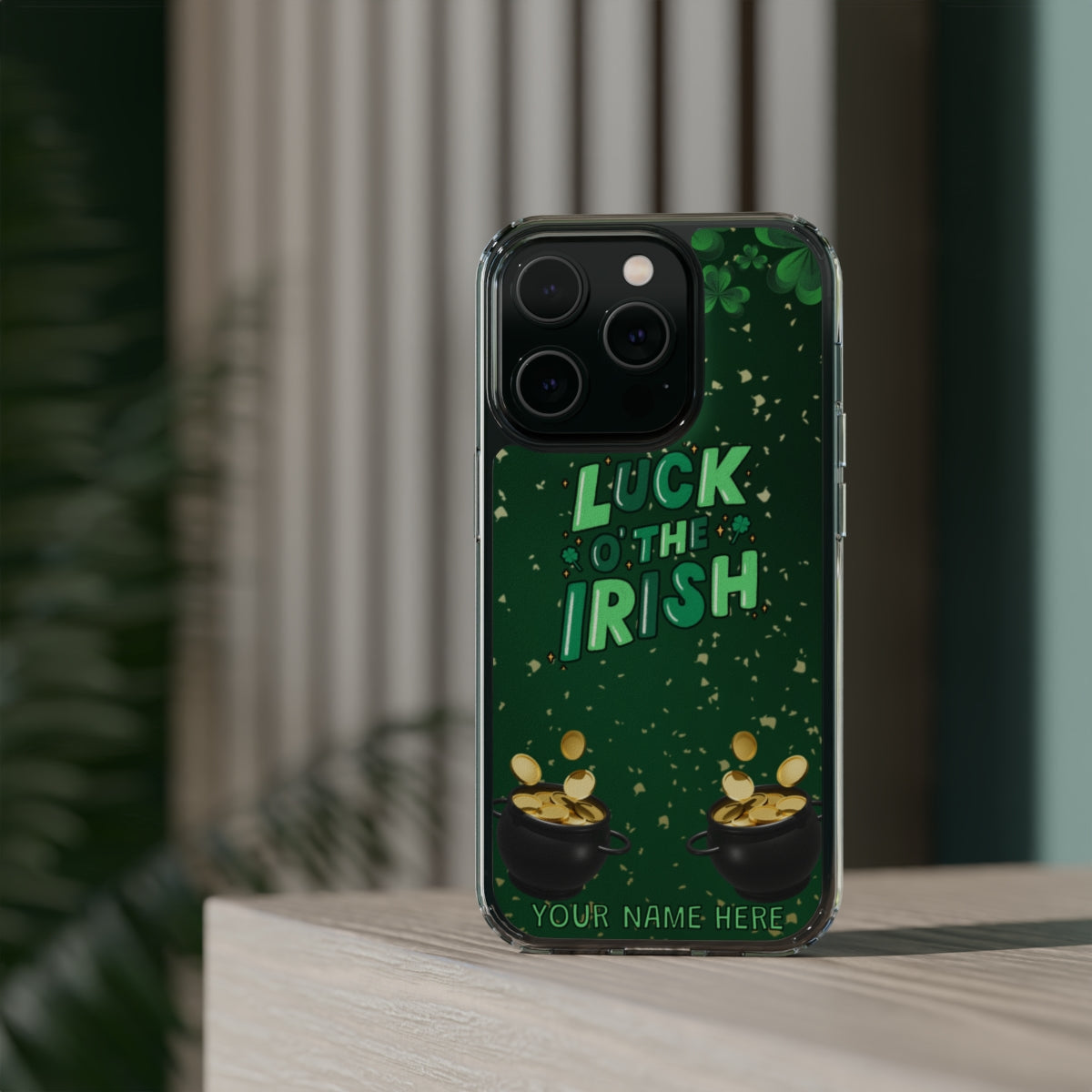 Personalized Luck of the Irish Clear Phone Case - Samsung Galaxy 21 - s22 Ultra, iPhone 11 - 14 Pro