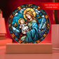 Mary and Baby Jesus Stained Glass Style Plaque
