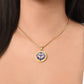 Stained Glass Look Sacred Heart Cross Necklace